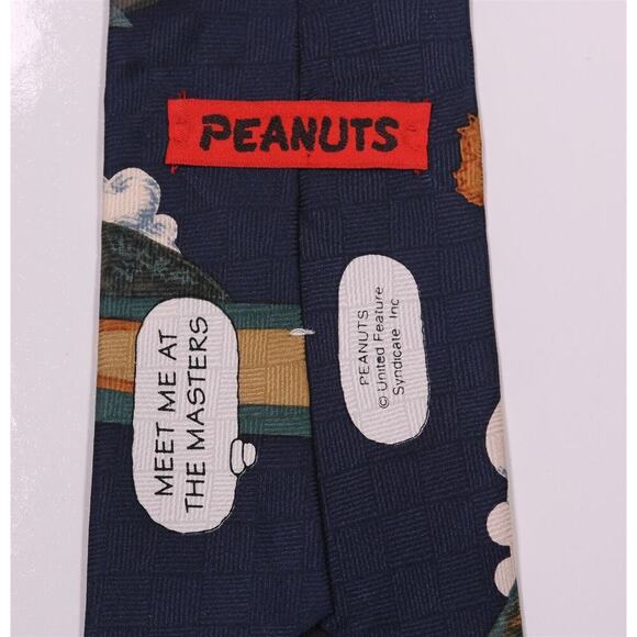Peanuts Snoopy "Meet me at The Masters" Golf Theme Silk Necktie Tie - Picture 5 of 6